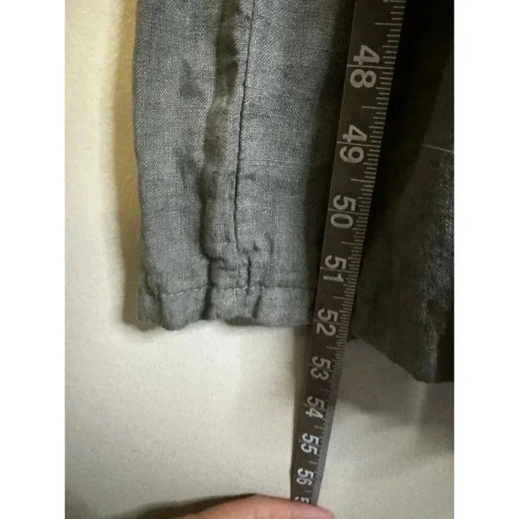 Anna Melani 100% Linen Tank Jumpsuit Pockets Made In Italy Gray With Pockets - Picture 7 of 9